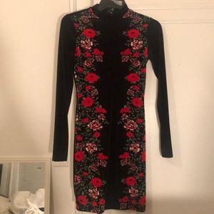 H&M floral velvet dress